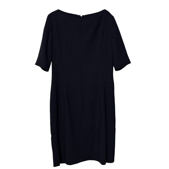 Carolina Herrera 100% Wool Navy Midi Dress Size 12 - Picture 3 of 4